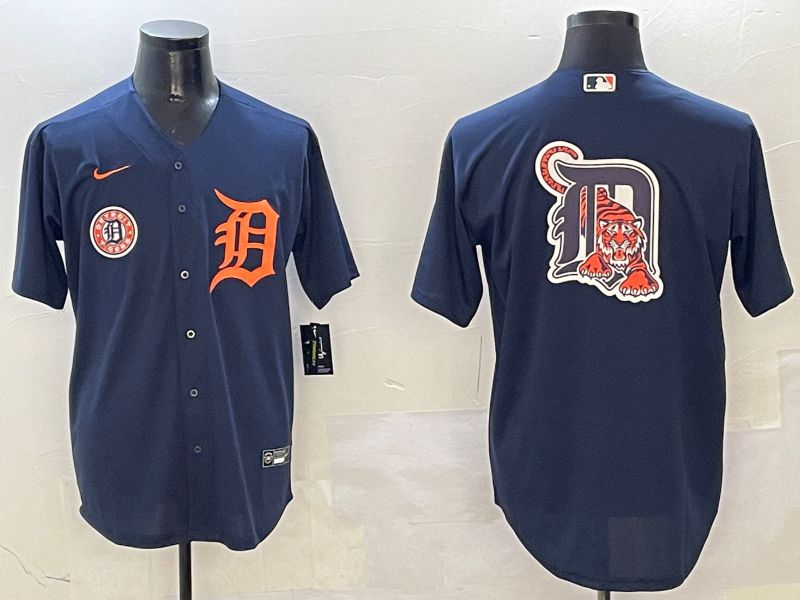 Men Detroit Tigers Blank Drak Blue Game 2025 Nike MLB Jersey style 5->detroit tigers->MLB Jersey